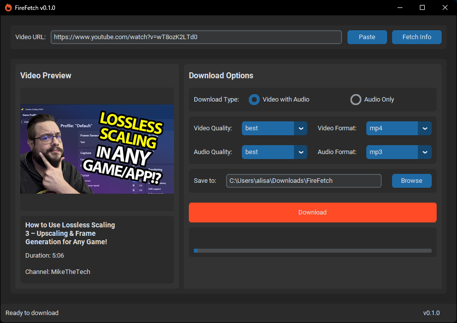 FireFetch: Blazing-Fast Video Downloader